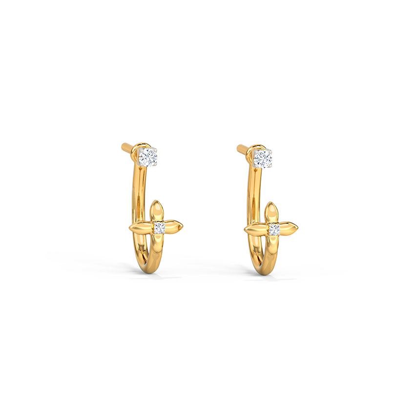 Minimal Floret Diamond Ear Jacket
