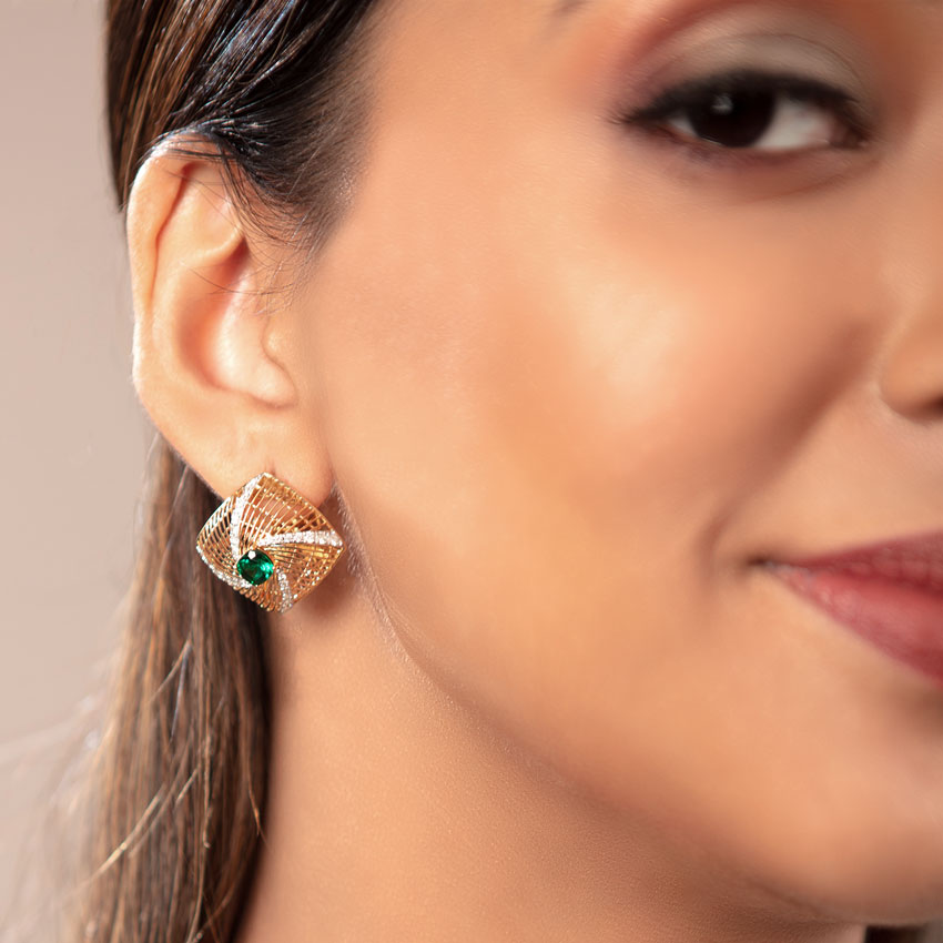 Mesh Gemstone Hoop Earrings Mesh Gemstone Hoop Earrings