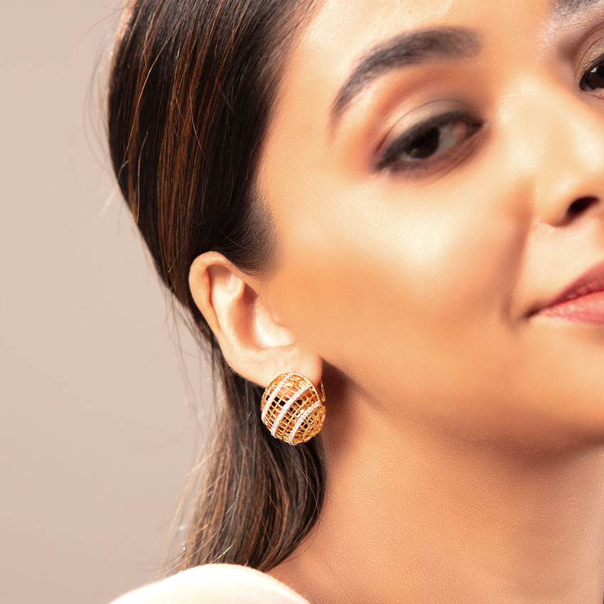 Voluminous Orb Diamond Hoop Earrings