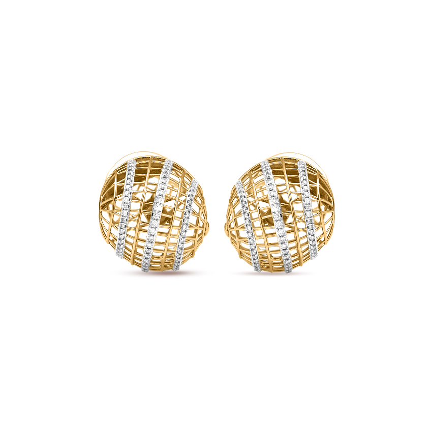 Voluminous Orb Diamond Hoop Earrings