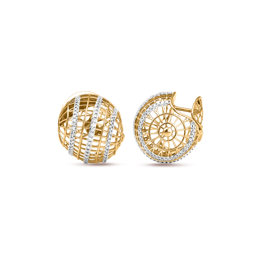 Voluminous Orb Diamond Hoop Earrings