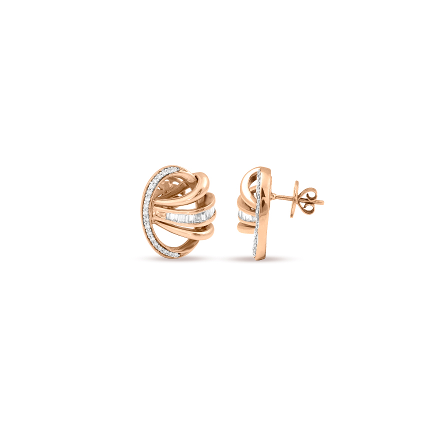 Intertwine Ribbon Diamond Stud Earrings Intertwine Ribbon Diamond Stud Earrings