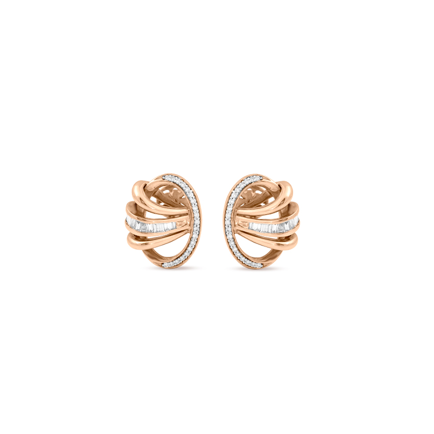 Intertwine Ribbon Diamond Stud Earrings Intertwine Ribbon Diamond Stud Earrings
