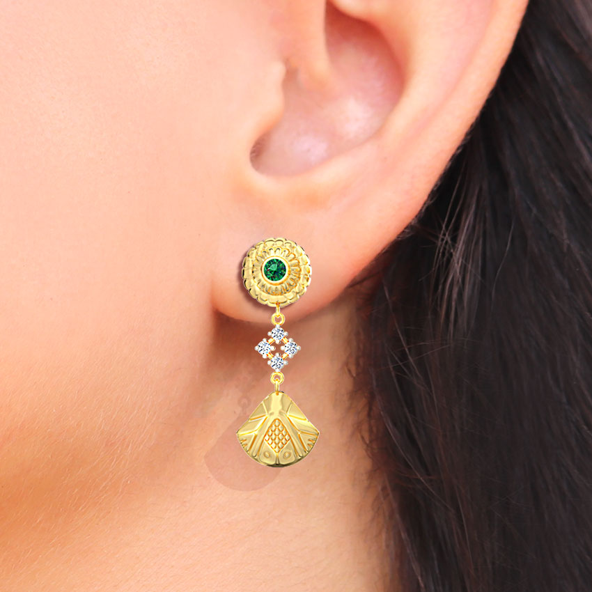 Bhavya Ornate Gemstone Drop Earrings Bhavya Ornate Gemstone Drop Earrings