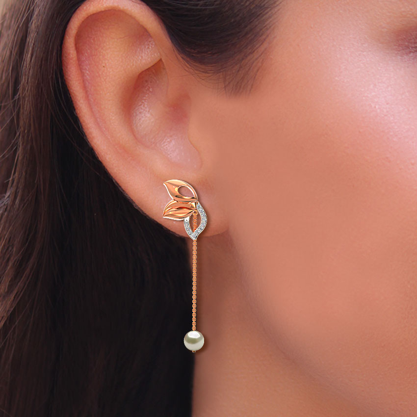 Exquisite Leaflet Pearl Drop Earrings Exquisite Leaflet Pearl Drop Earrings