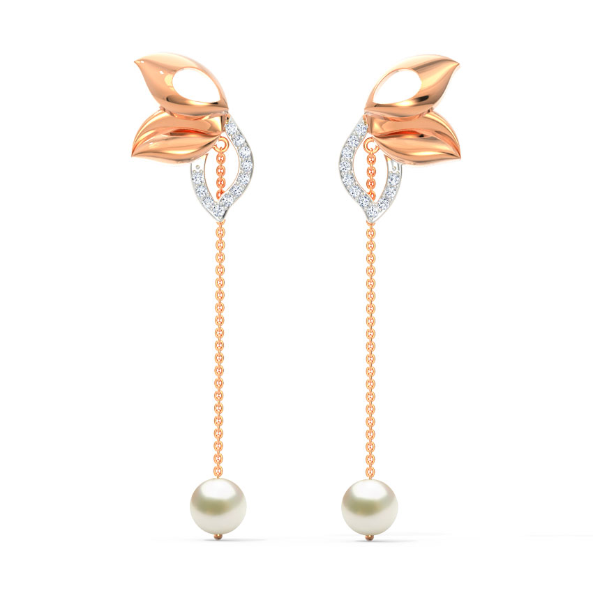 Exquisite Leaflet Pearl Drop Earrings Exquisite Leaflet Pearl Drop Earrings
