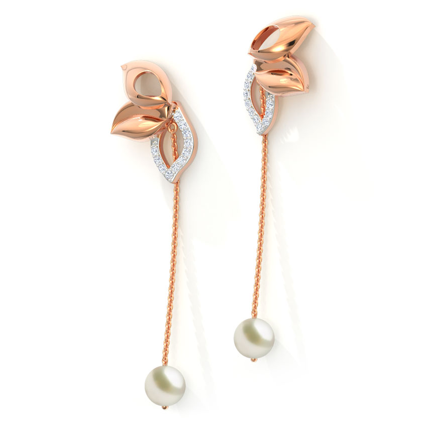 Exquisite Leaflet Pearl Drop Earrings Exquisite Leaflet Pearl Drop Earrings