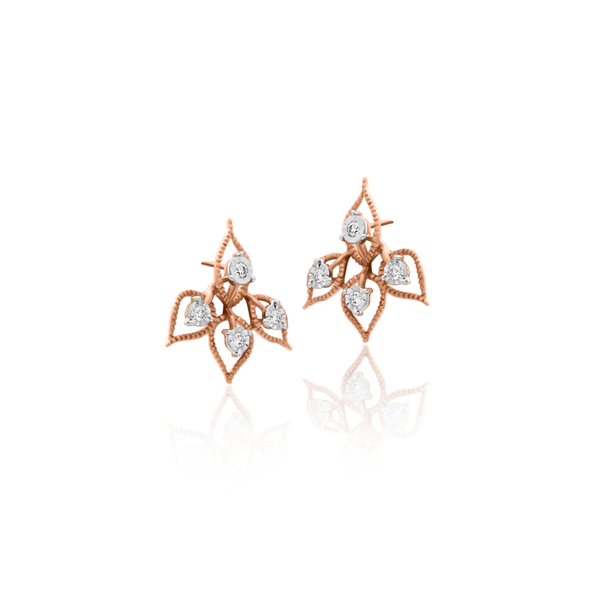 Diamond Earrings 18 Karat Rose Gold Lily Glorious Diamond Drop Earrings