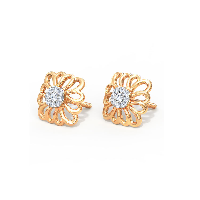 Urvi Ornate Diamond Stud Earrings