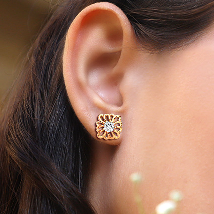 Urvi Ornate Diamond Stud Earrings