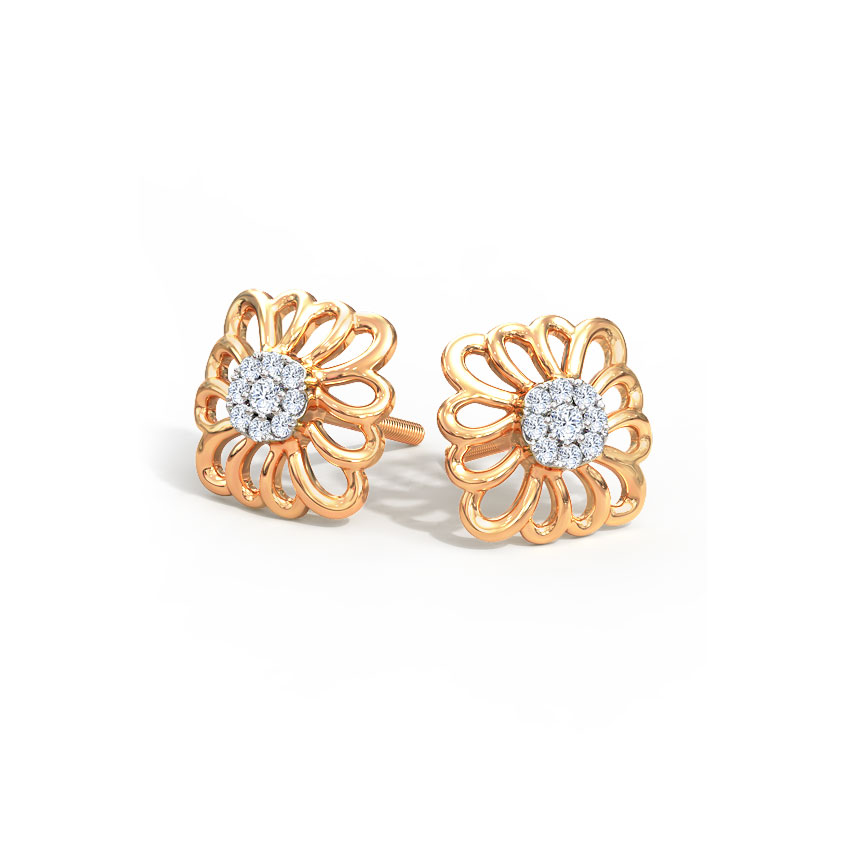 Urvi Ornate Diamond Stud Earrings