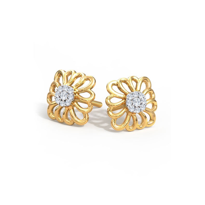 Urvi Ornate Diamond Stud Earrings