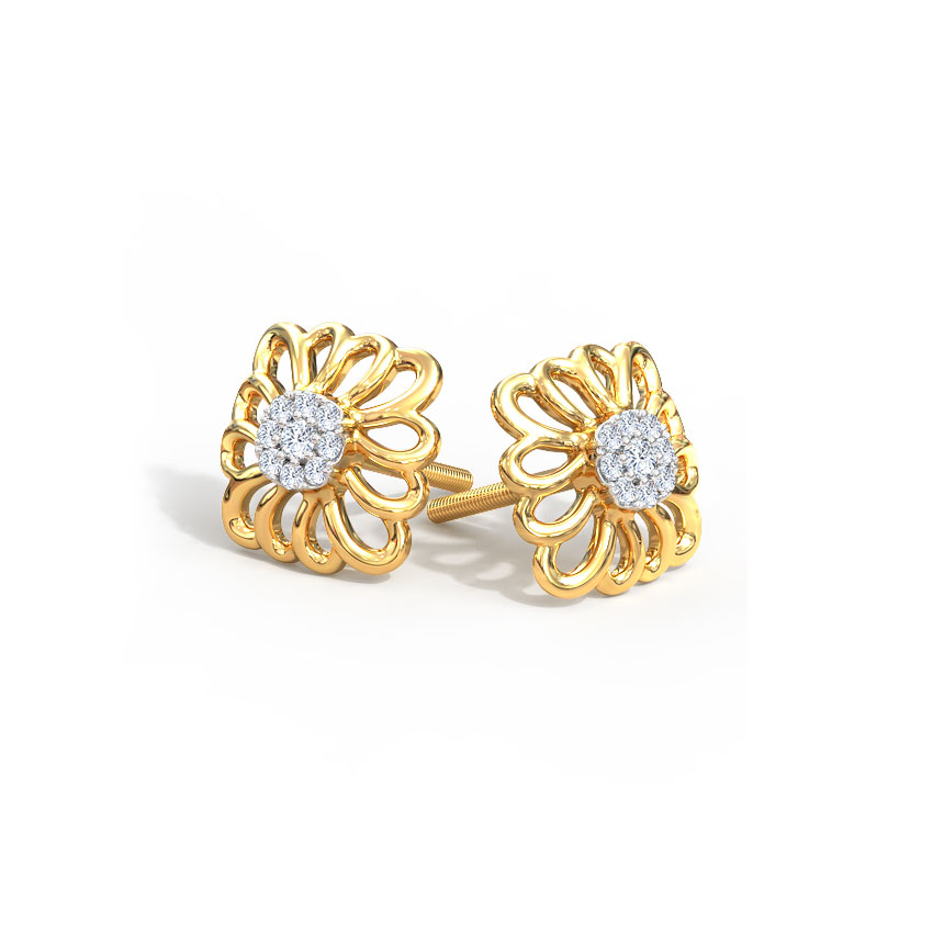 Urvi Ornate Diamond Stud Earrings