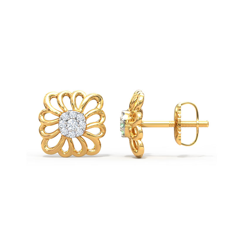 Urvi Ornate Diamond Stud Earrings