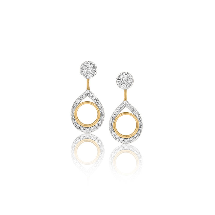 Diamond Earrings 18 Karat Yellow Gold Maria Convertible Diamond Drop Earrings