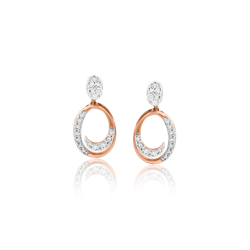 Diamond Earrings 18 Karat Rose Gold Anna Beautiful Diamond Drop Earrings