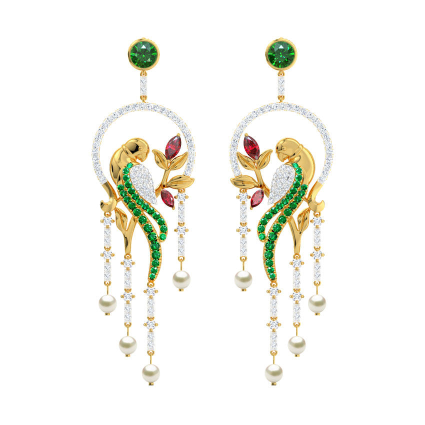 Enchanting Parrot Gemstone Drop Earrings