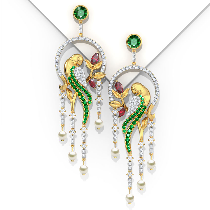 Enchanting Parrot Gemstone Drop Earrings