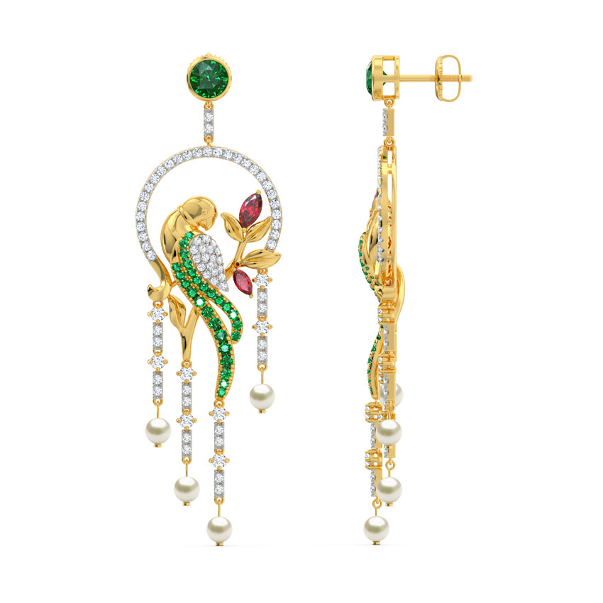 Enchanting Parrot Gemstone Drop Earrings