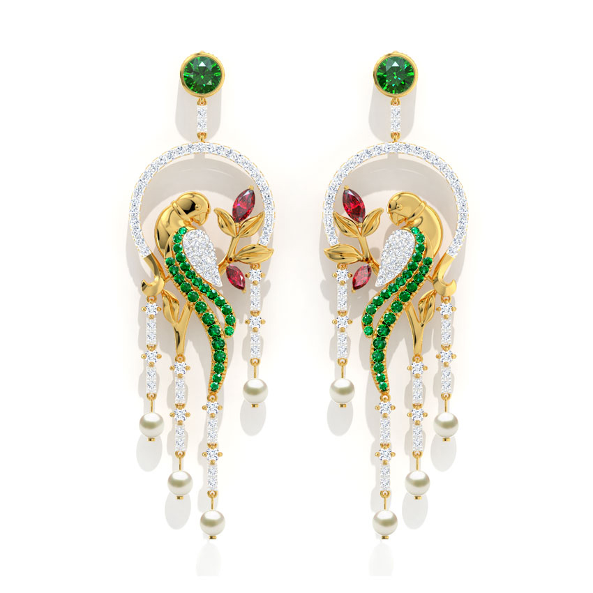 Enchanting Parrot Gemstone Drop Earrings