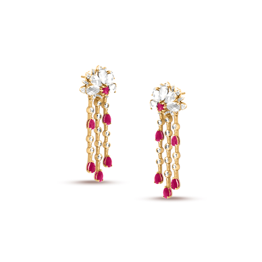 Carmine Bloom Drop Earrings