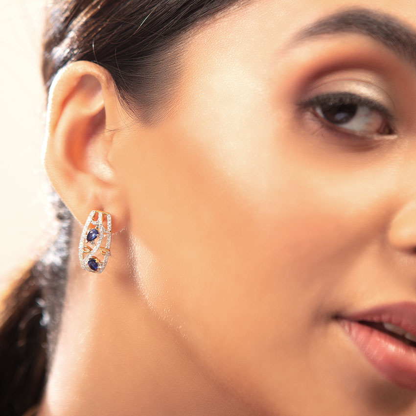 Bedazzled Gemstone Hoop Earrings