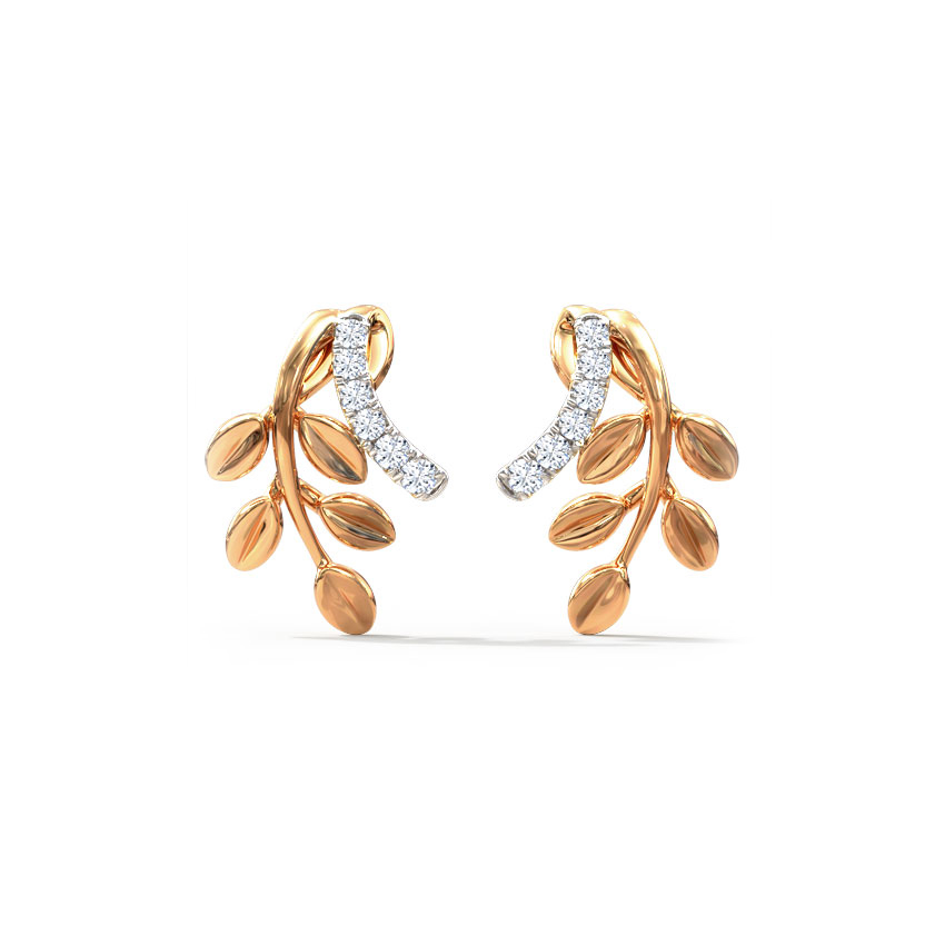 Curvilinear Fern Diamond Stud Earrings Curvilinear Fern Diamond Stud Earrings