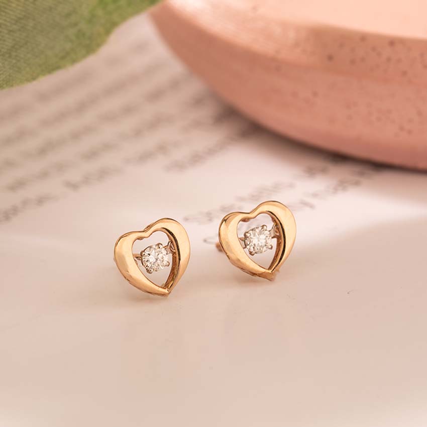 Doris Heartbeat Diamond Stud Earrings