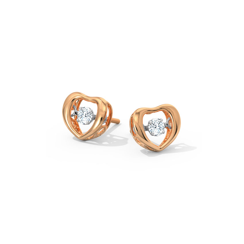 Doris Heartbeat Diamond Stud Earrings