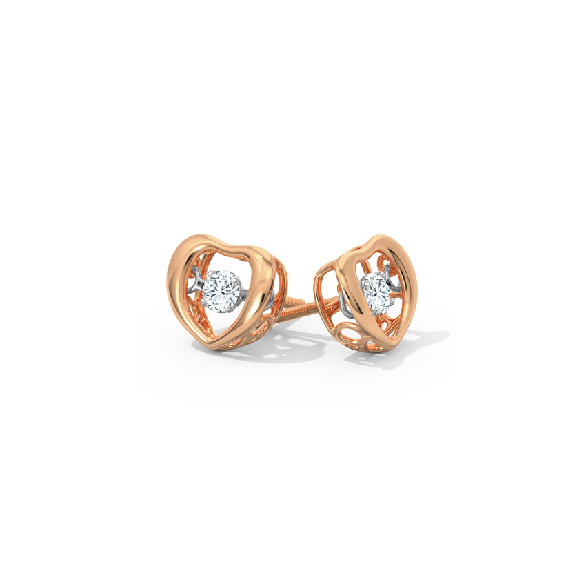 Doris Heartbeat Diamond Stud Earrings