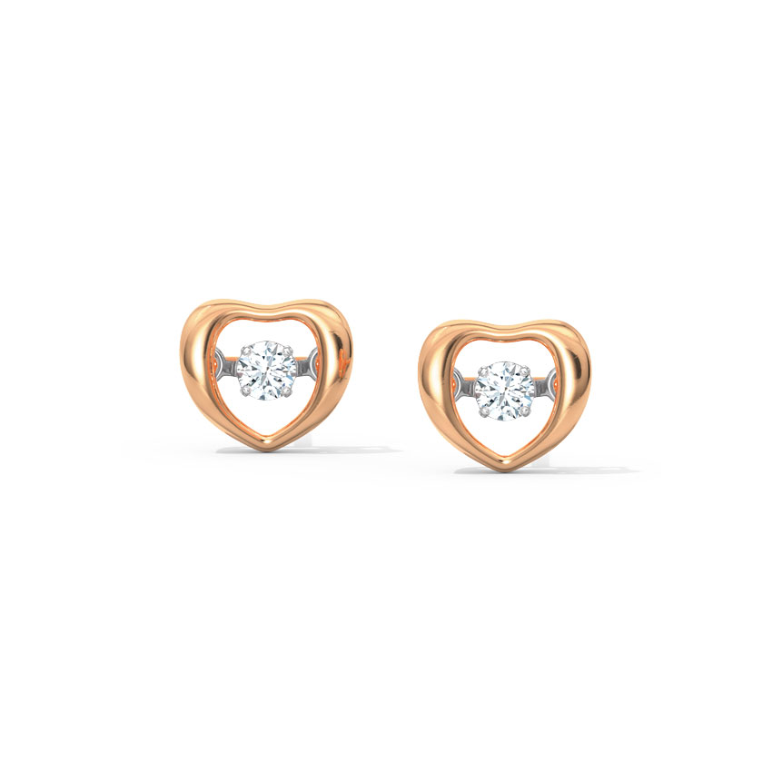 Doris Heartbeat Diamond Stud Earrings