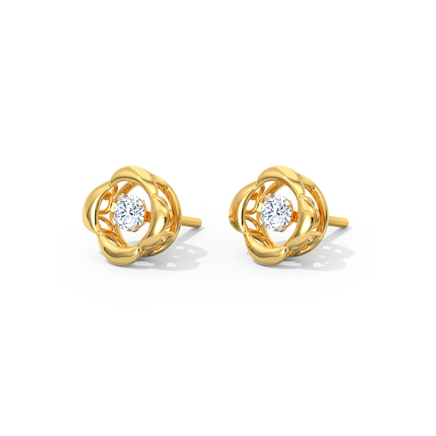 Marie Heartbeat Diamond Stud Earrings