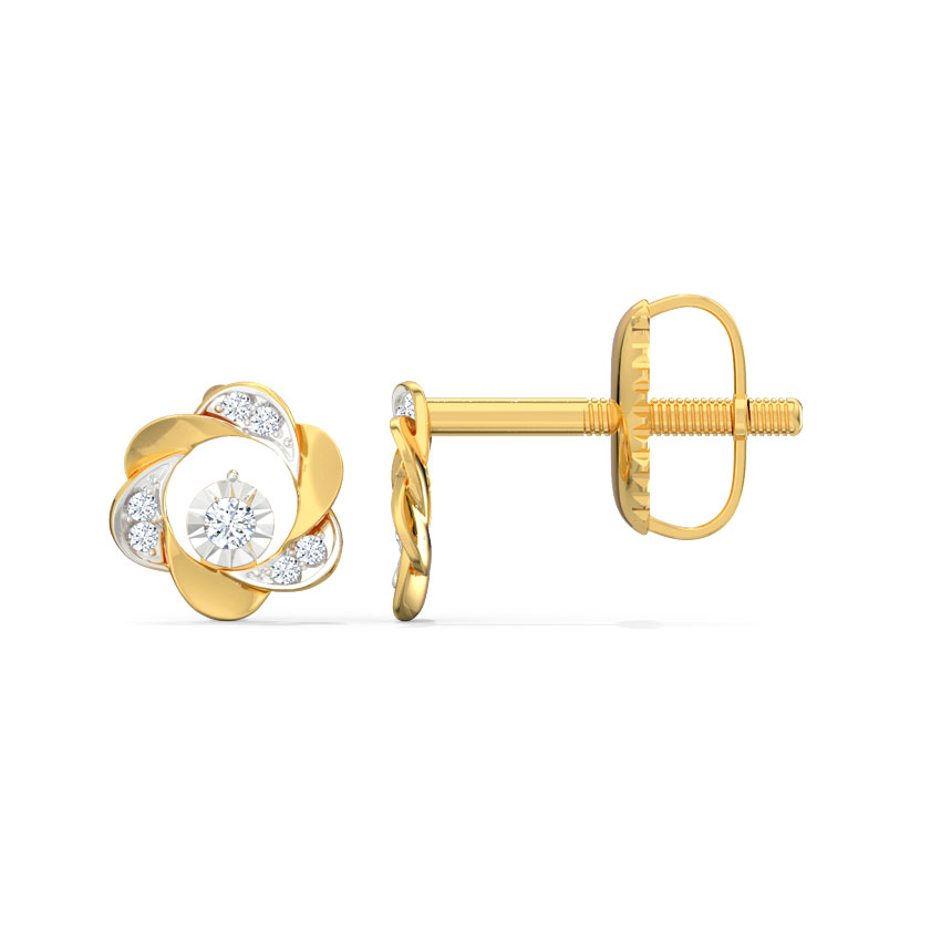 Whirl Miracle Plate Diamond Stud Earrings