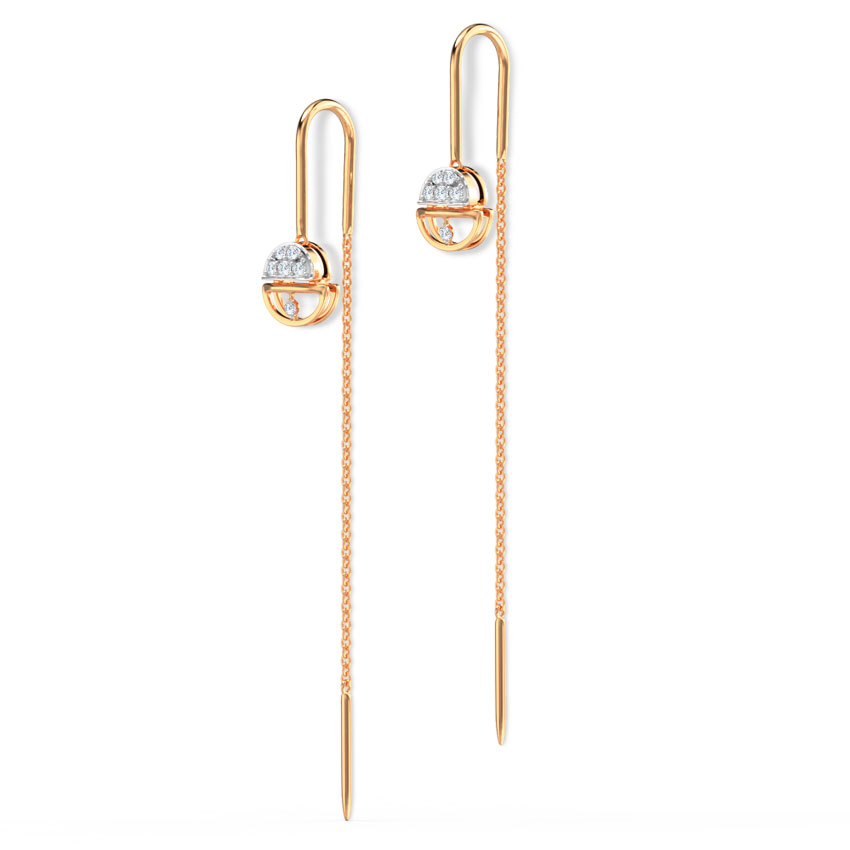 Half and Half Diamond Sui Dhaga Earrings Half and Half Diamond Sui Dhaga Earrings