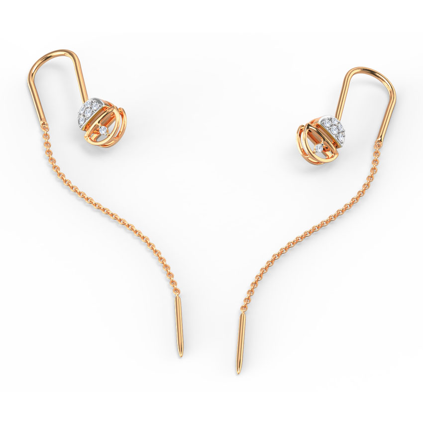 Half and Half Diamond Sui Dhaga Earrings Half and Half Diamond Sui Dhaga Earrings