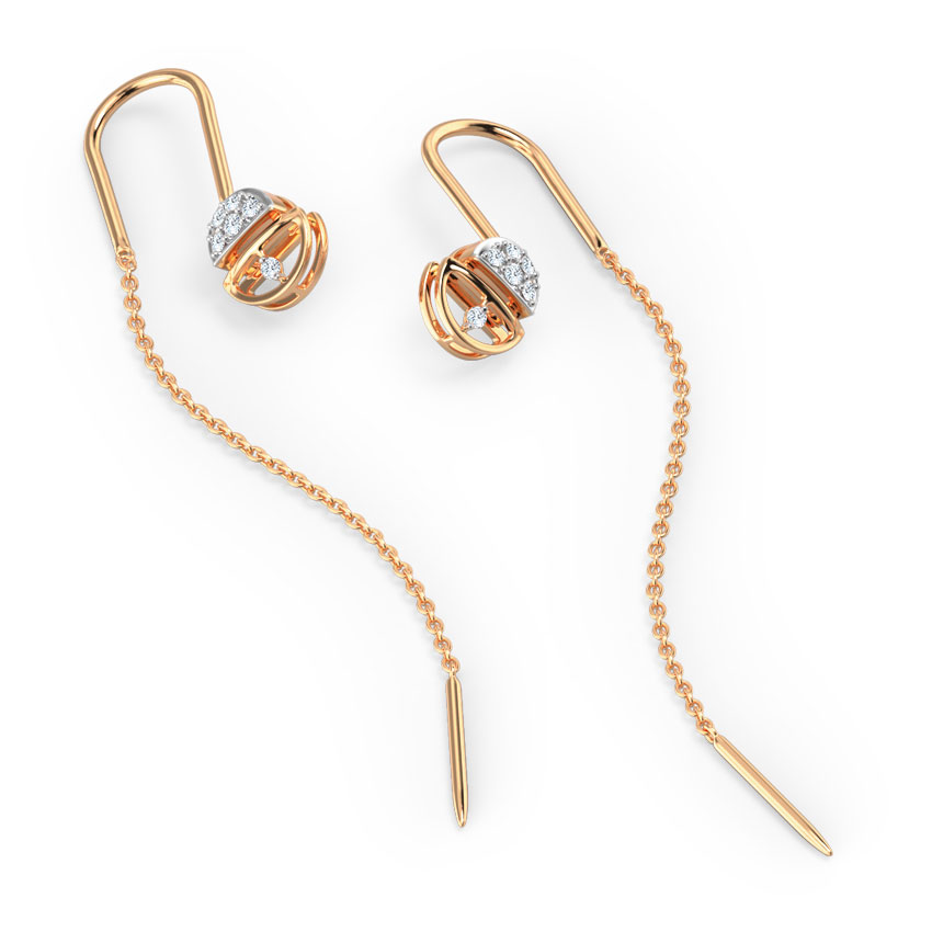 Half and Half Diamond Sui Dhaga Earrings Half and Half Diamond Sui Dhaga Earrings