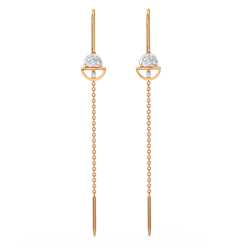 Half and Half Diamond Sui Dhaga Earrings Half and Half Diamond Sui Dhaga Earrings