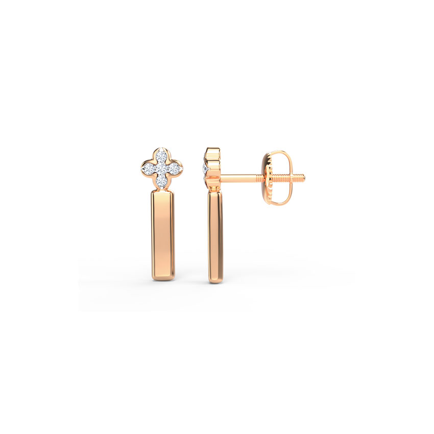 Floret Linear Diamond Drop Earrings