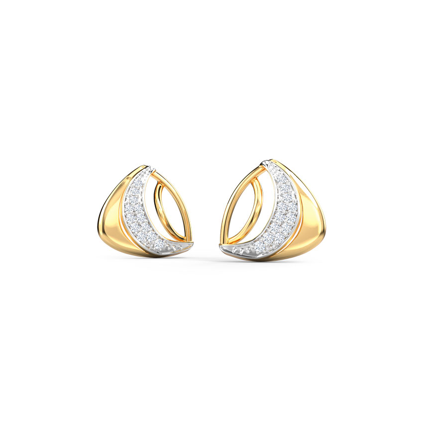Curvy Trigon Stud Earrings