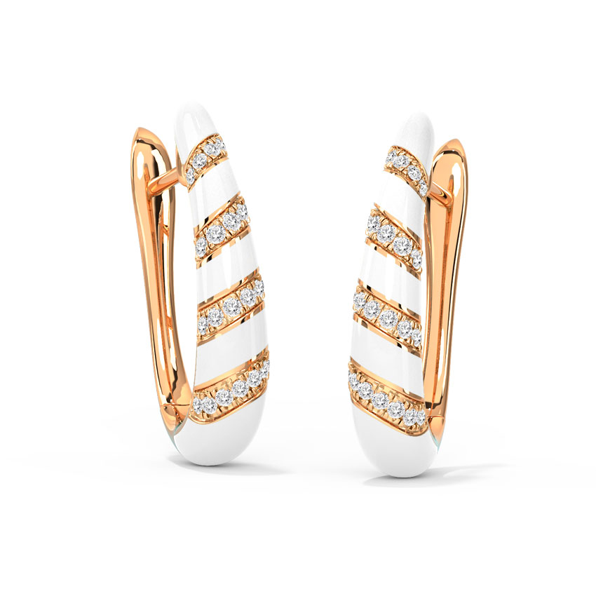 Diamond Earrings 18 Karat Rose Gold Ivy Diamond Hoop Earrings