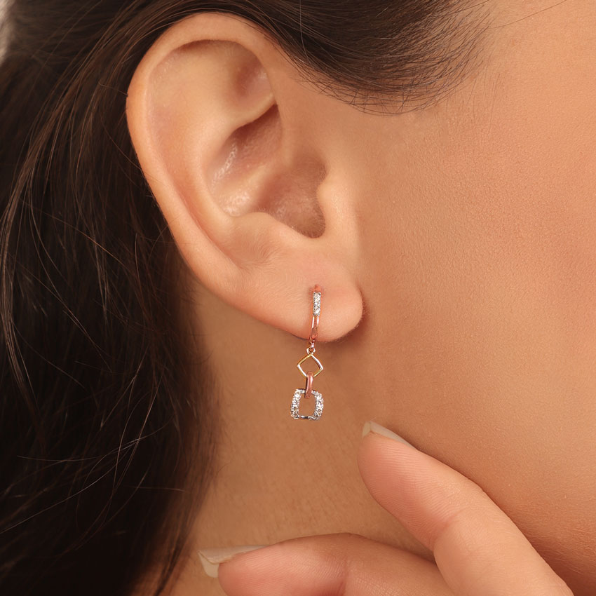 Juliet Geometric Diamond Drop Earrings