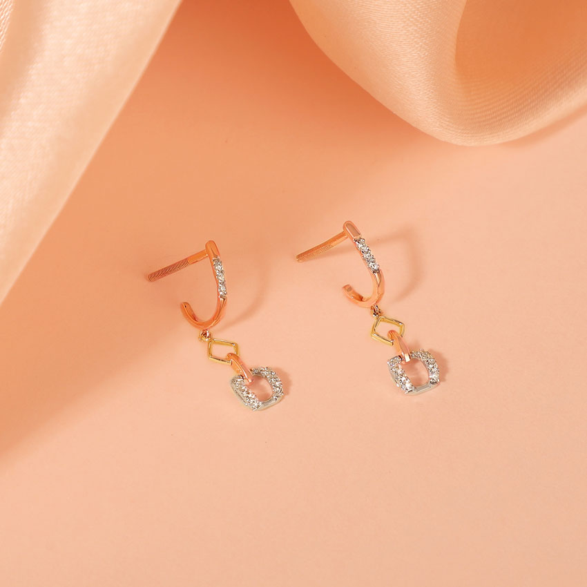 Juliet Geometric Diamond Drop Earrings