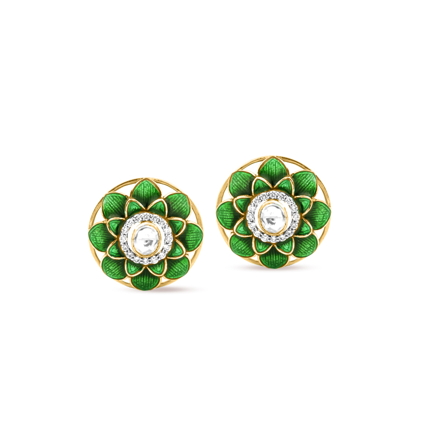 Blooming Verdant Gemstone Stud Earrings