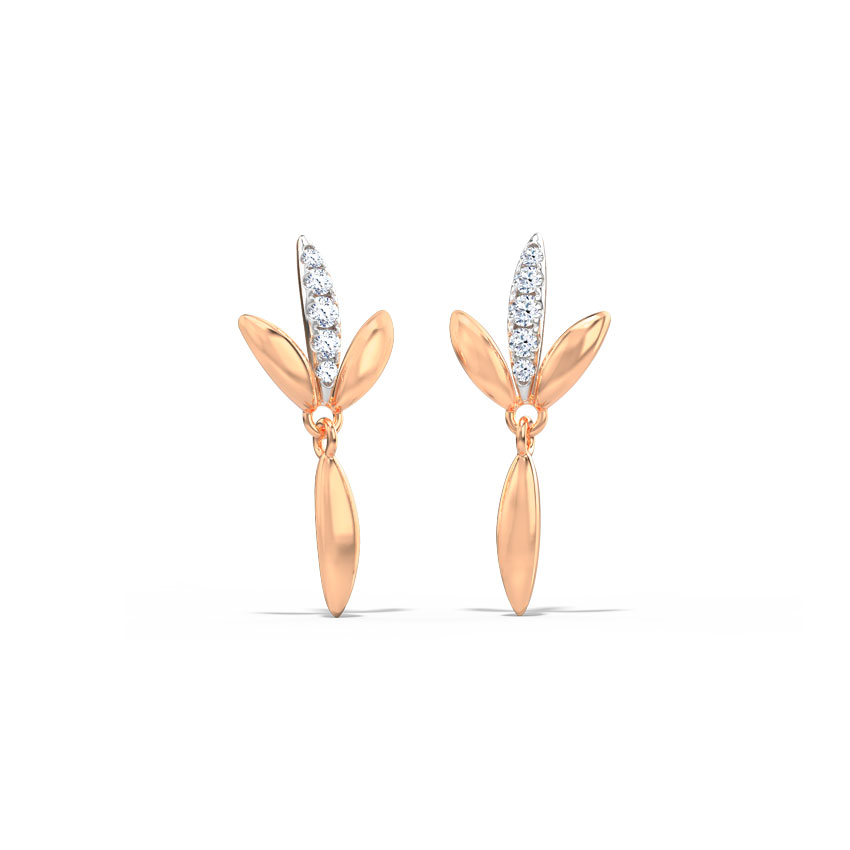 Diamond Earrings 14 Karat Rose Gold Giselle Diamond Drop Earrings