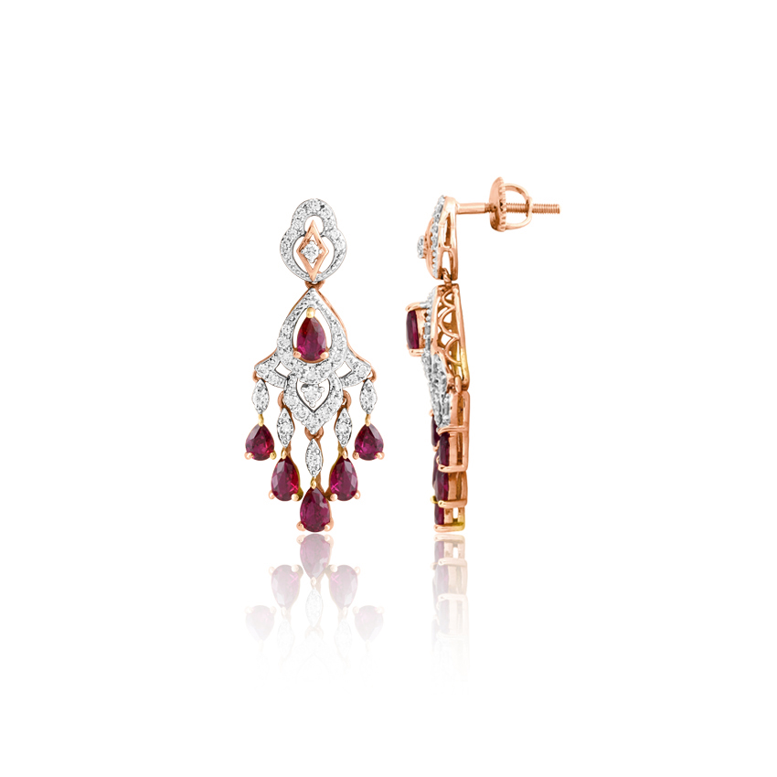 Vintage Scarlet Gemstone Drop Earrings