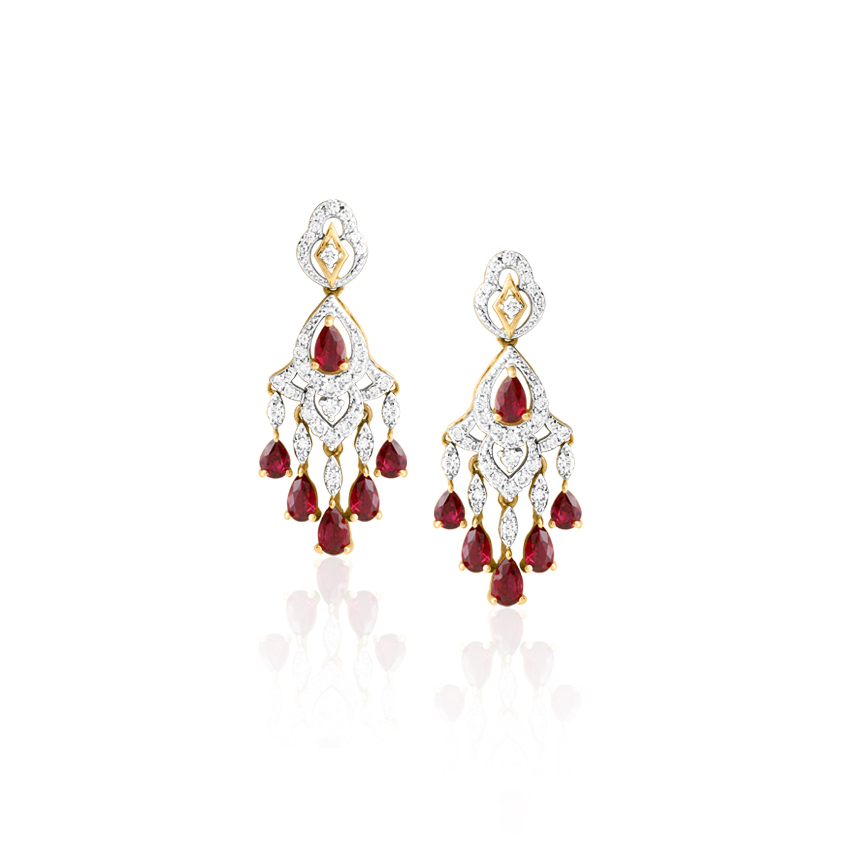 Vintage Scarlet Gemstone Drop Earrings Vintage Scarlet Gemstone Drop Earrings