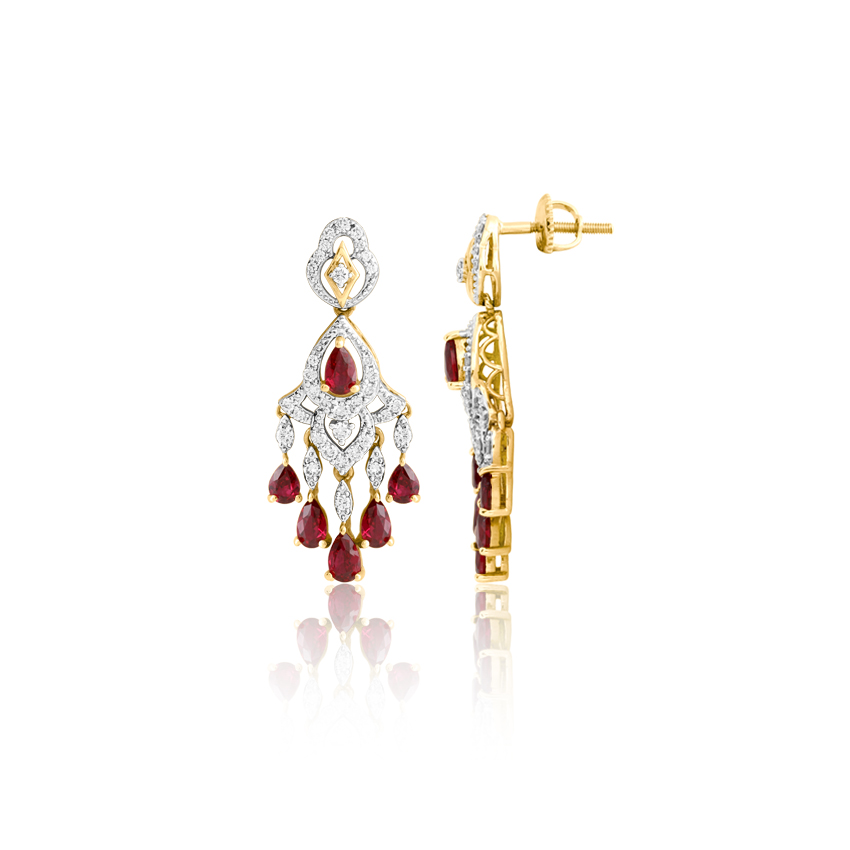 Vintage Scarlet Gemstone Drop Earrings Vintage Scarlet Gemstone Drop Earrings