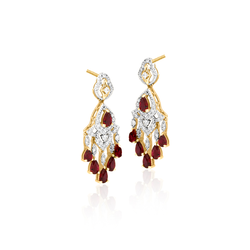 Vintage Scarlet Gemstone Drop Earrings Vintage Scarlet Gemstone Drop Earrings
