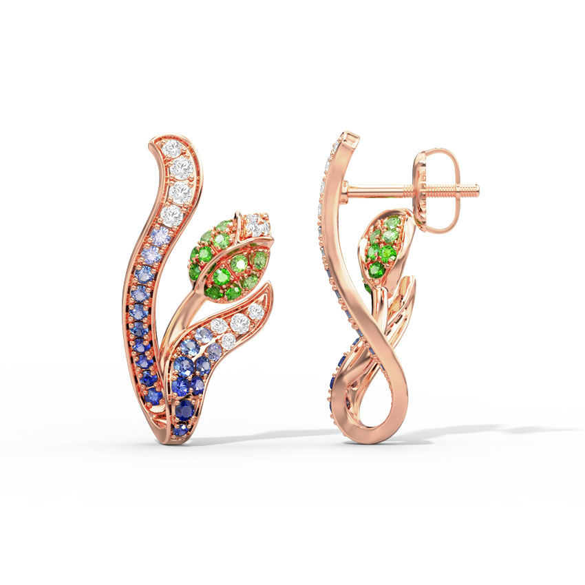 Tulip Duo Gemstone Stud Earrings