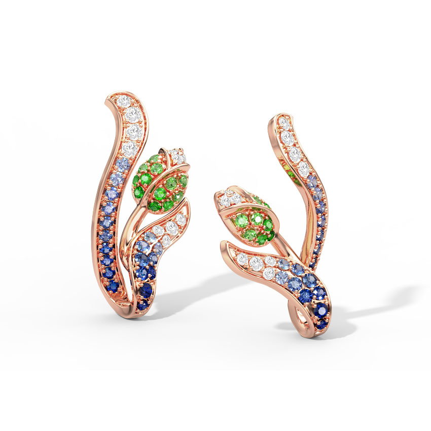 Tulip Duo Gemstone Stud Earrings